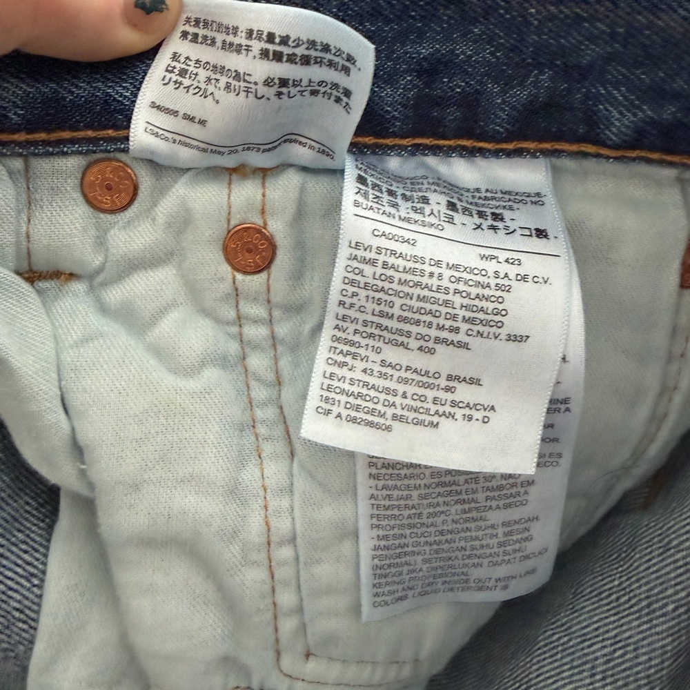 Levi’s 501 Blue Button Fly Straight Leg Jeans W36 L30 - Picture 5 of 7